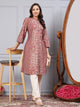 Striped Flowy A-Line Modal Chanderi Kurta with Mandarin Collar