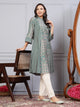 Striped Flowy A-Line Modal Chanderi Kurta with Mandarin Collar