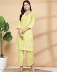 Solid Straight Kurta And Palazzo Set With Dupatta