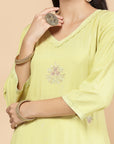 Solid Straight Kurta And Palazzo Set With Dupatta