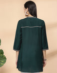 Solid Mandarin Collar Tunic