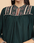 Solid Mandarin Collar Tunic