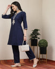 Women Floral Embroidered Kurta And Palazzo Set