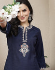 Women Floral Embroidered Kurta And Palazzo Set