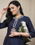 Women Floral Embroidered Kurta And Palazzo Set