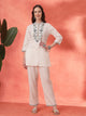Solid A-Line Cotton Kurta Set with Embroidery & Palazzo
