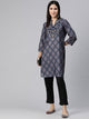 Ethnic Motif Printed Straight Modal Kurta with Embroidery