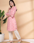 Women Abstract Printed Kurta And Palazzo Set