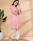 Women Abstract Printed Kurta And Palazzo Set