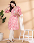 Women Abstract Printed Kurta And Palazzo Set