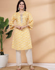 Women Abstract Printed Kurta And Palazzo Set