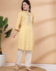 Women Abstract Printed Kurta And Palazzo Set