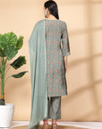 Women'S Printed A-Line Kurta And Palazzo Set With Dupatta