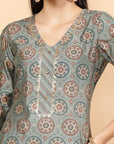 Women'S Printed A-Line Kurta And Palazzo Set With Dupatta