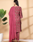 Women'S Printed A-Line Kurta And Palazzo Set With Dupatta