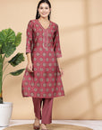 Women'S Printed A-Line Kurta And Palazzo Set With Dupatta