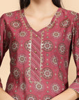 Women'S Printed A-Line Kurta And Palazzo Set With Dupatta