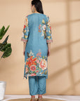 Floral Printed A-Line Kurti And Palazzo Co-Ord Set