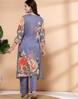 Floral Printed A-Line Kurti And Palazzo Co-Ord Set