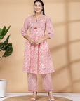 Women'S Ethnic Motif Printed Kurta And Palazzo Set