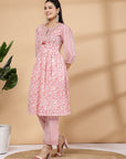 Women'S Ethnic Motif Printed Kurta And Palazzo Set