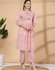 Women'S Ethnic Motif Printed Kurta And Palazzo Set