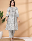 Women'S Ethnic Motif Printed Kurta And Palazzo Set