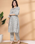 Women'S Ethnic Motif Printed Kurta And Palazzo Set