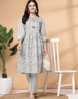 Women'S Ethnic Motif Printed Kurta And Palazzo Set