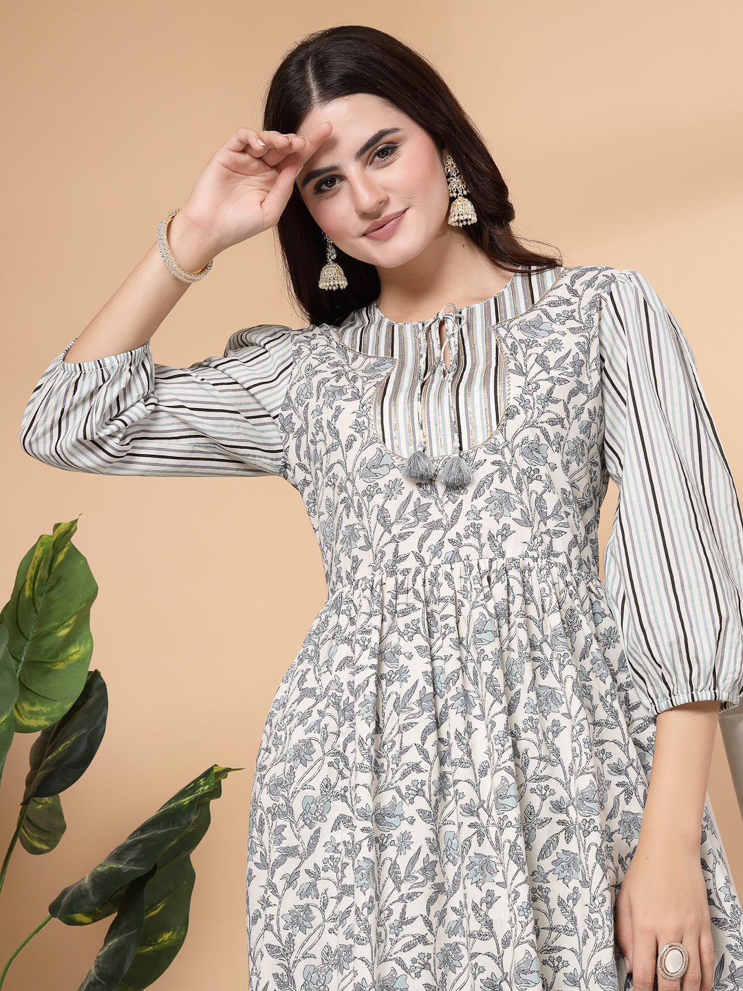 Women&#39;S Ethnic Motif Printed Kurta And Palazzo Set