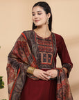 Women'S Modal Chanderi Kurta Set With Dupatta