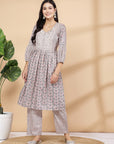 Printed Flared Kurta And Palazzo Co-Ord Set