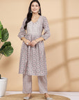 Printed Flared Kurta And Palazzo Co-Ord Set