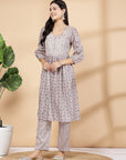 Printed Flared Kurta And Palazzo Co-Ord Set