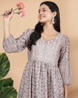 Printed Flared Kurta And Palazzo Co-Ord Set