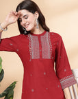 Women'S Khadi Printed A-Line Kurta And Palazzo Set