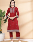 Women'S Khadi Printed A-Line Kurta And Palazzo Set