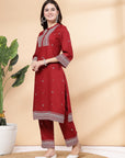 Women'S Khadi Printed A-Line Kurta And Palazzo Set