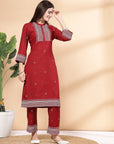 Women'S Khadi Printed A-Line Kurta And Palazzo Set