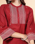 Women'S Khadi Printed A-Line Kurta And Palazzo Set