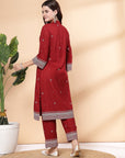 Women'S Khadi Printed A-Line Kurta And Palazzo Set