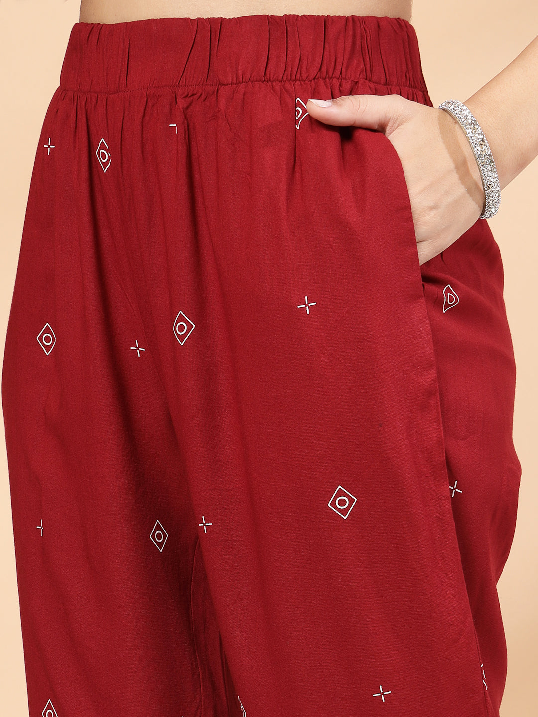 Women&#39;S Khadi Printed A-Line Kurta And Palazzo Set