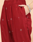 Women'S Khadi Printed A-Line Kurta And Palazzo Set