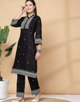 Women'S Khadi Printed A-Line Kurta And Palazzo Set