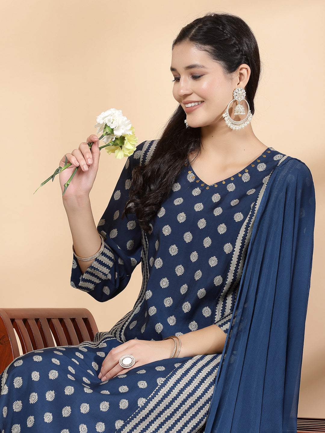 Women&#39;S Mix And Match Kurta And Palazzo Set With Dupatta