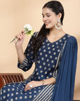 Women'S Mix And Match Kurta And Palazzo Set With Dupatta