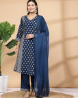 Women'S Mix And Match Kurta And Palazzo Set With Dupatta