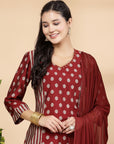 Women'S Mix And Match Kurta And Palazzo Set With Dupatta