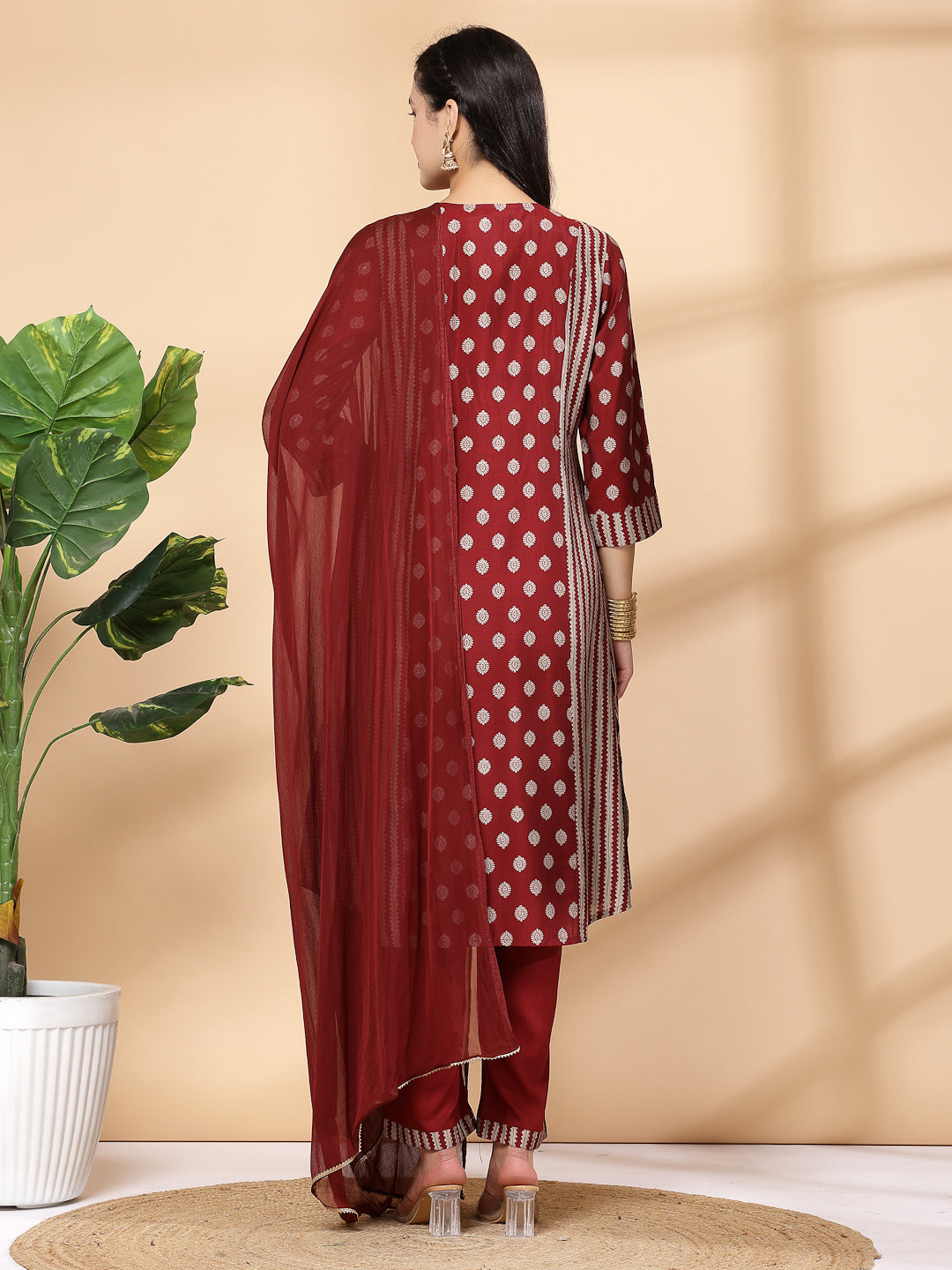 Women&#39;S Mix And Match Kurta And Palazzo Set With Dupatta