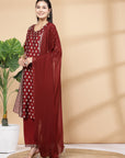 Women'S Mix And Match Kurta And Palazzo Set With Dupatta